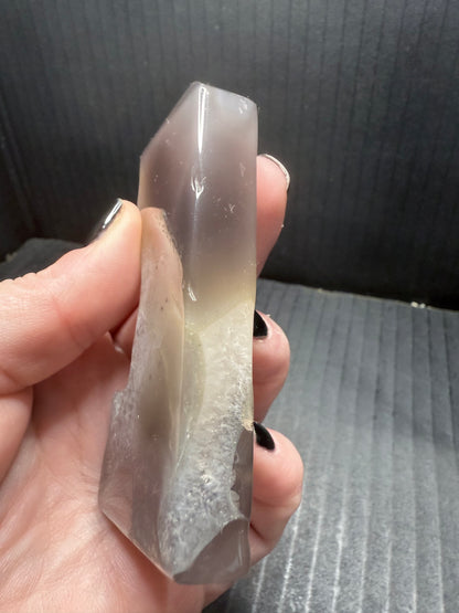 Black Druzy Agate Tower