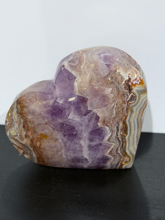 Amethyst & Agate Heart – Free Standing D