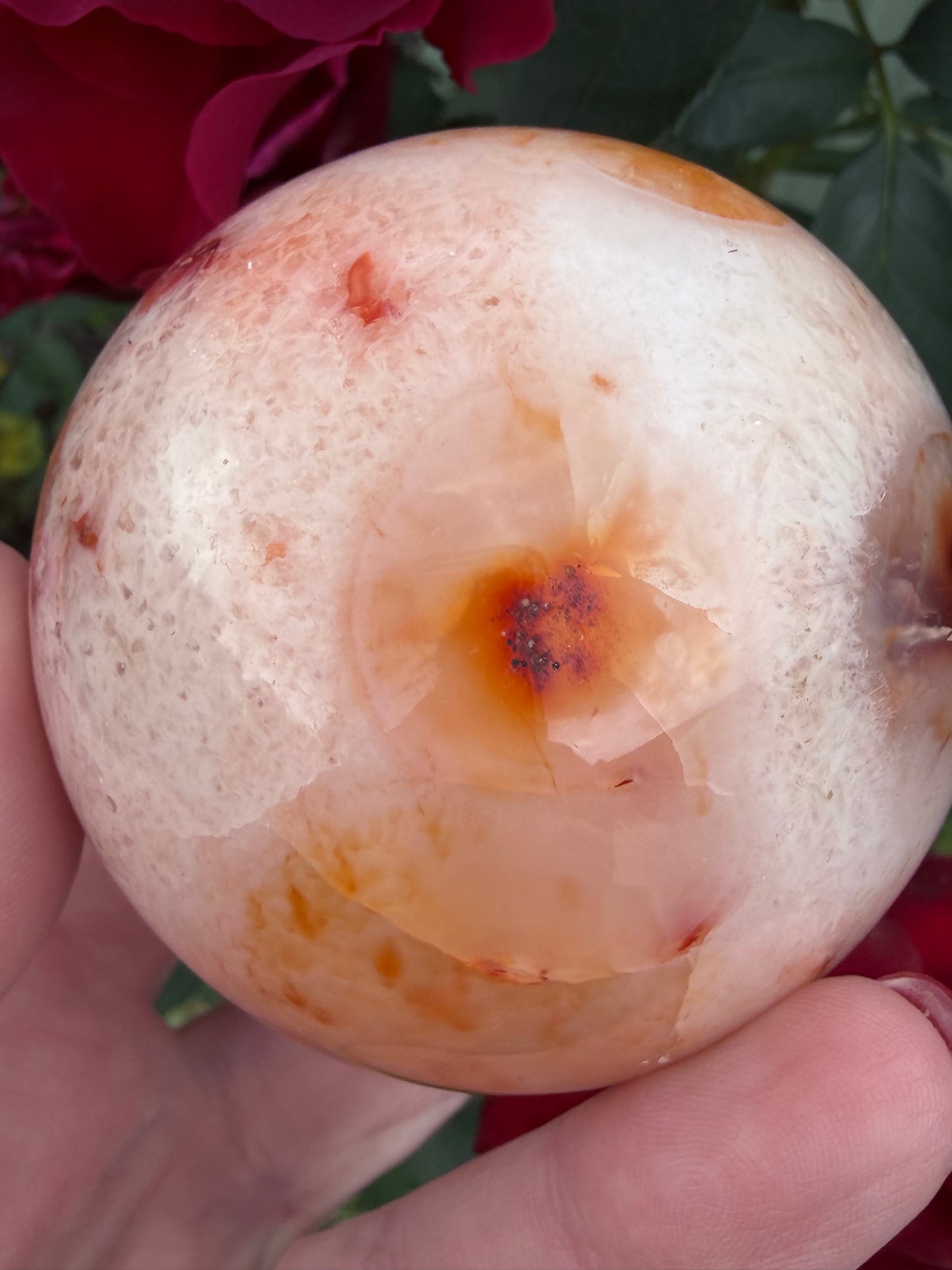 Carnelian Agate Druzy Sphere – 6.3cm