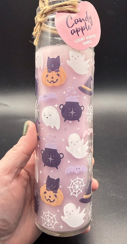 Cute Halloween Print Candy Apple Glass Tube Candle