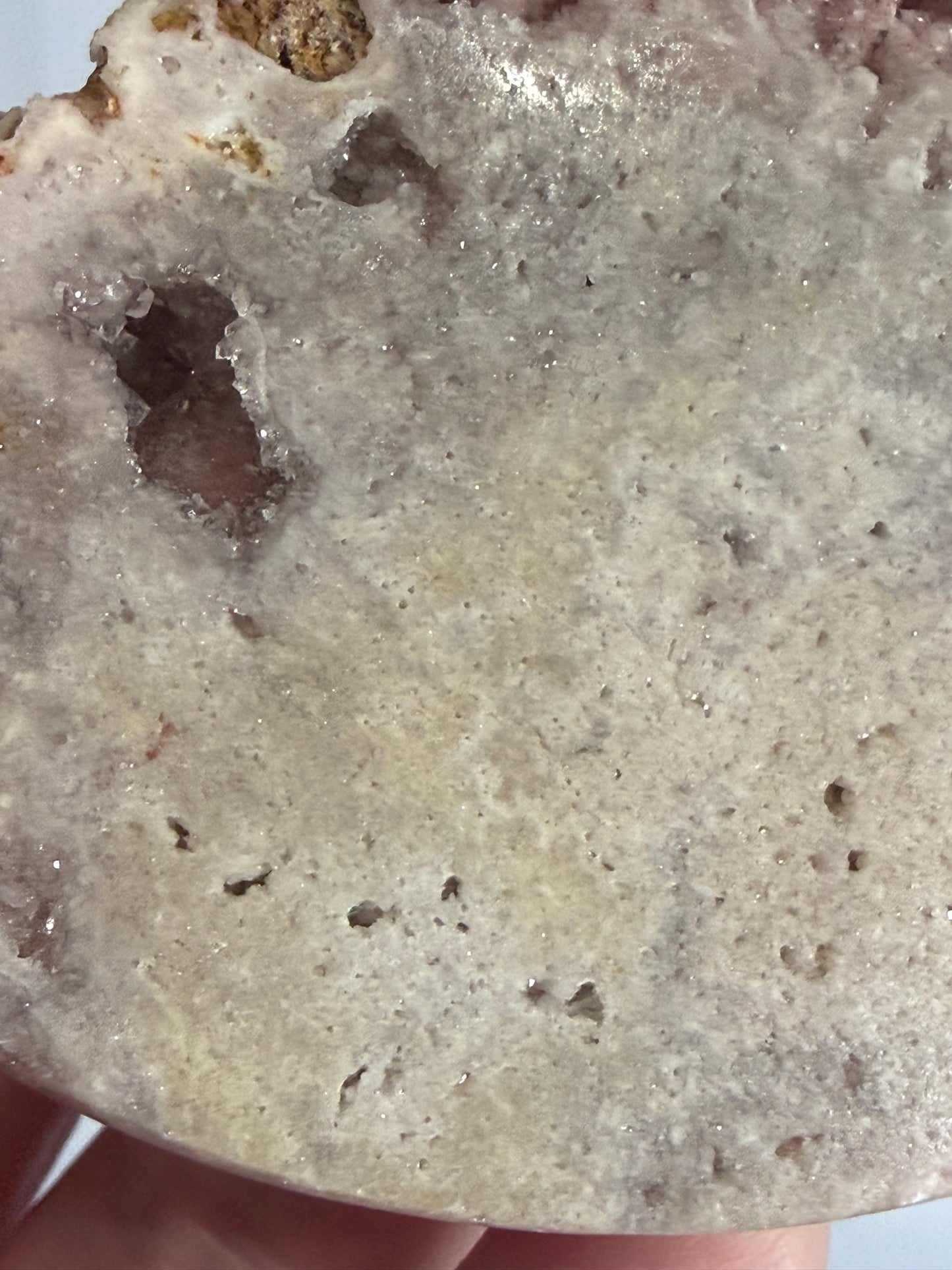 Pink Amethyst Druzy Slice with Stand – 8.2cm