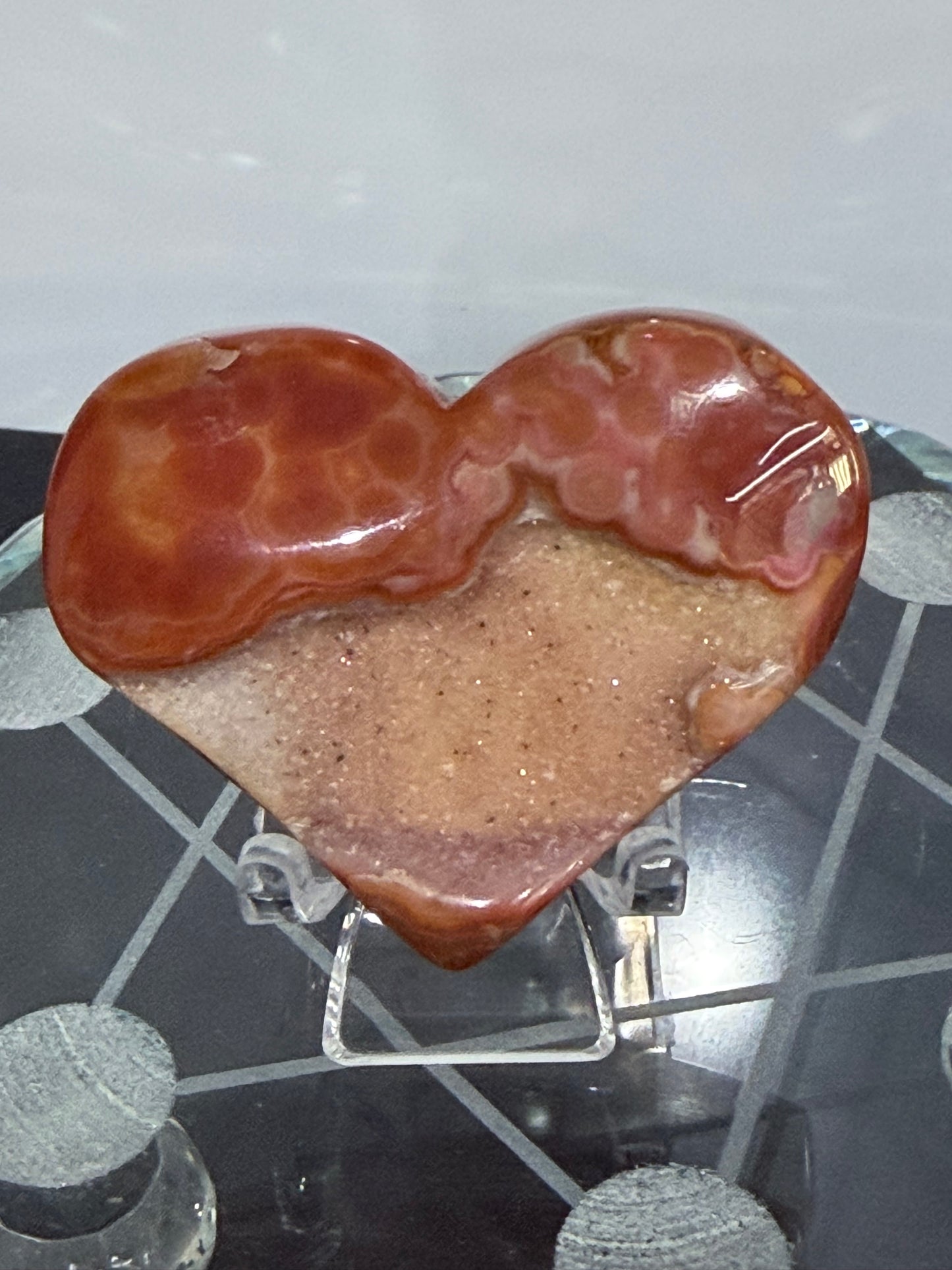 Carnelian Agate Druzy Heart A -