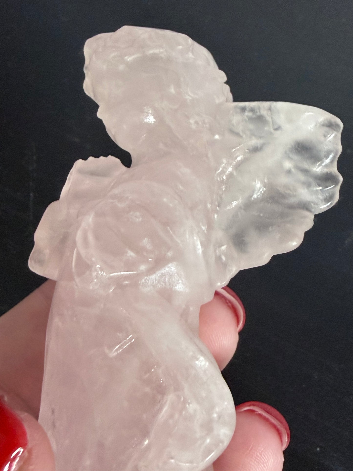 Rose Quartz Angel Crystal Carving – 10cm