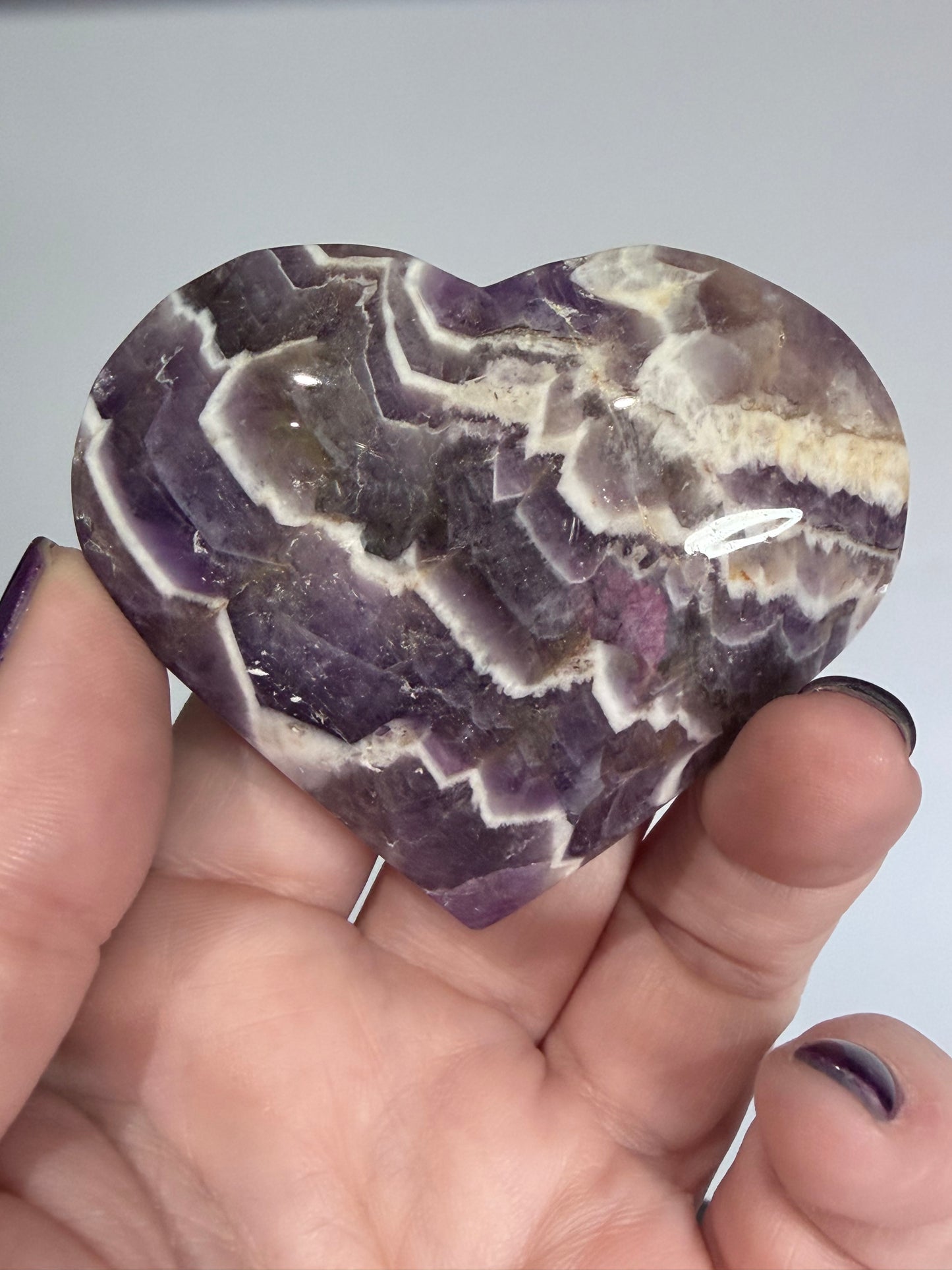 Chevron Amethyst Heart – Free Standing A