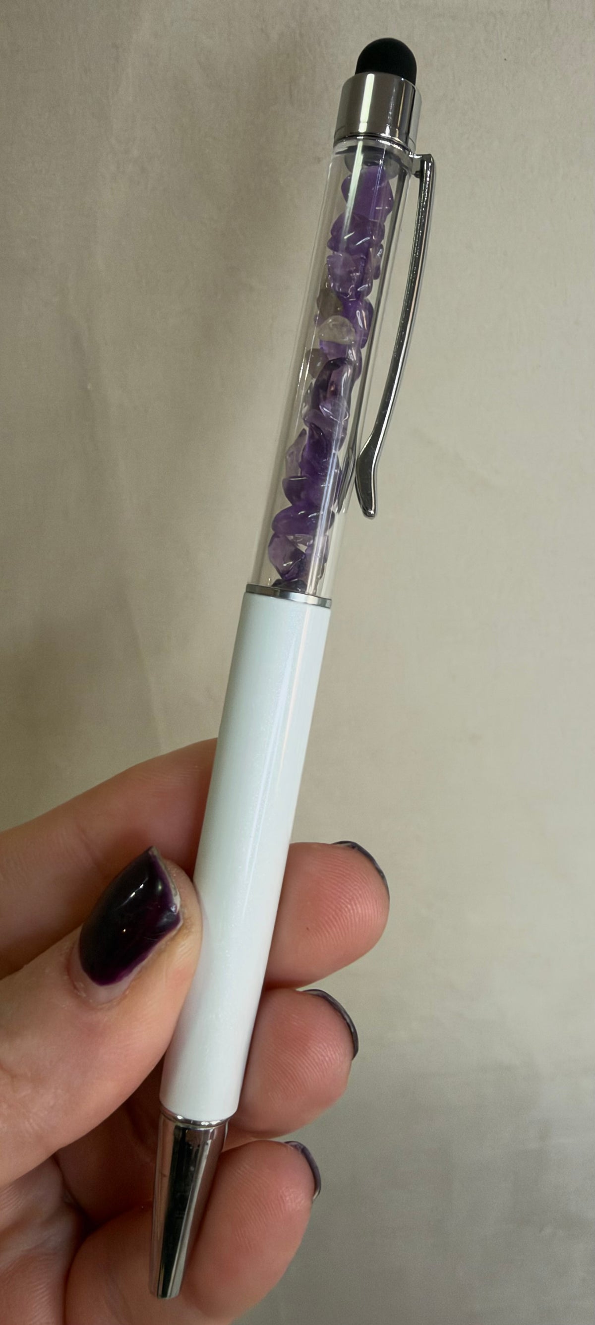 Crystal Chip Pen with Stylus – Assorted Crystals & Colours