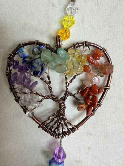 7 Chakra Heart Tree of Life Suncatcher – 25cm