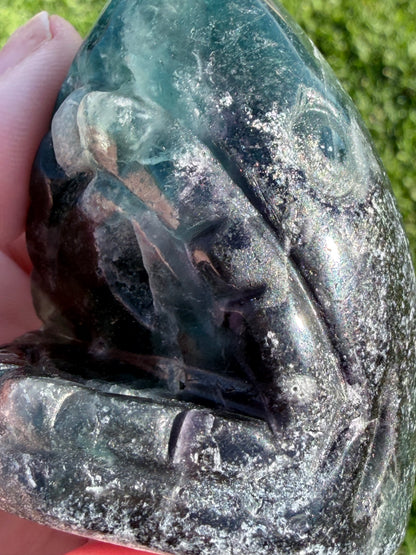 Blue Fluorite Shark Carving 7.2cm | 242g