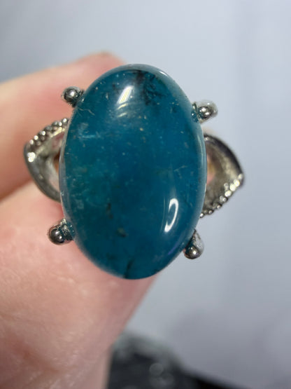 Natural Blue Apatite Adjustable Ring A