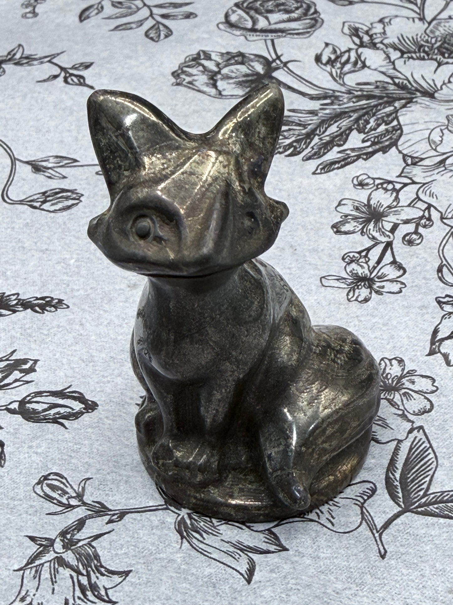 Pyrite Fox Carving (Polished) — 120g | 6.5cm