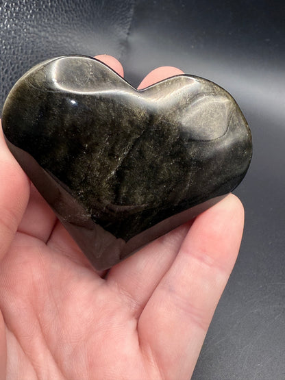 Gold Sheen Obsidian Heart