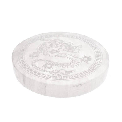 Extra Dragon Selenite Circular Plate - Purification