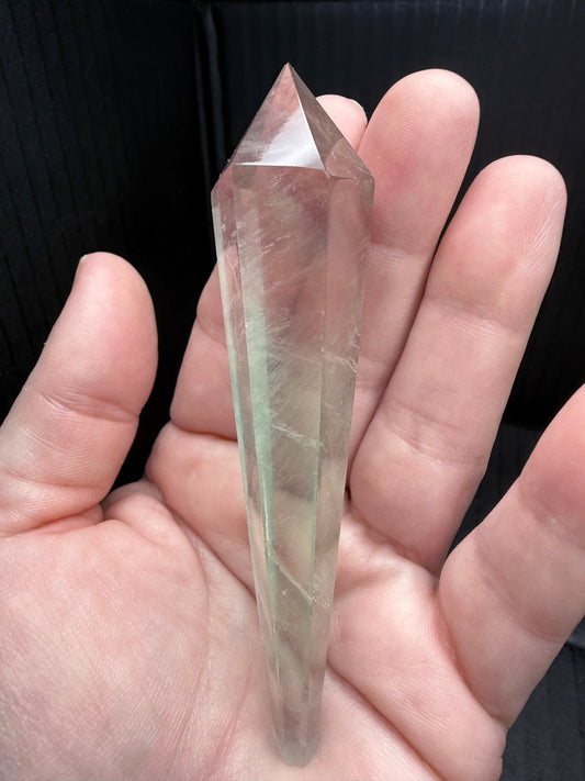 Watermelon Fluorite Wand on stand