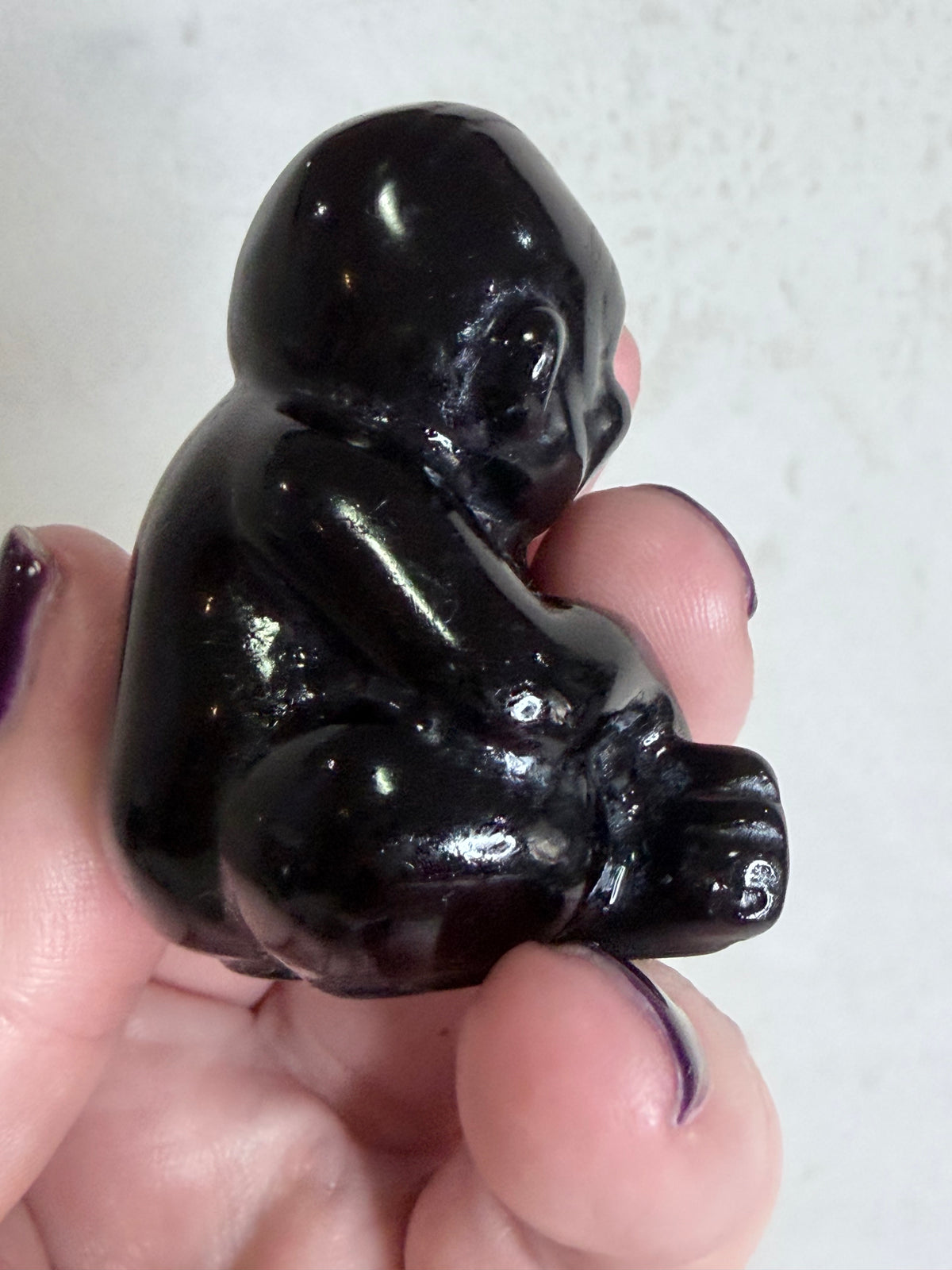 Black Obsidian Monkey Carving 5cm