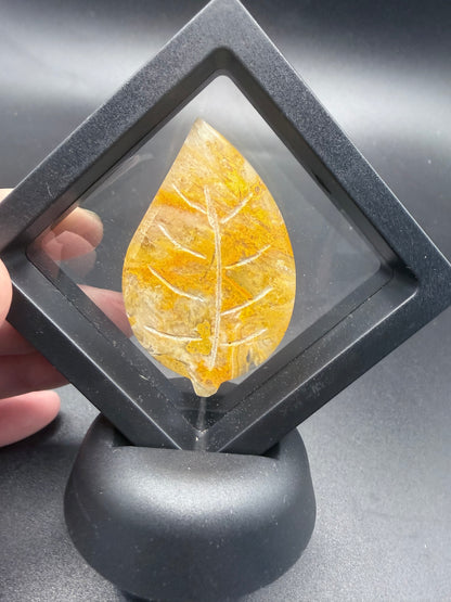 Bumblebee Jasper Leaf Carving