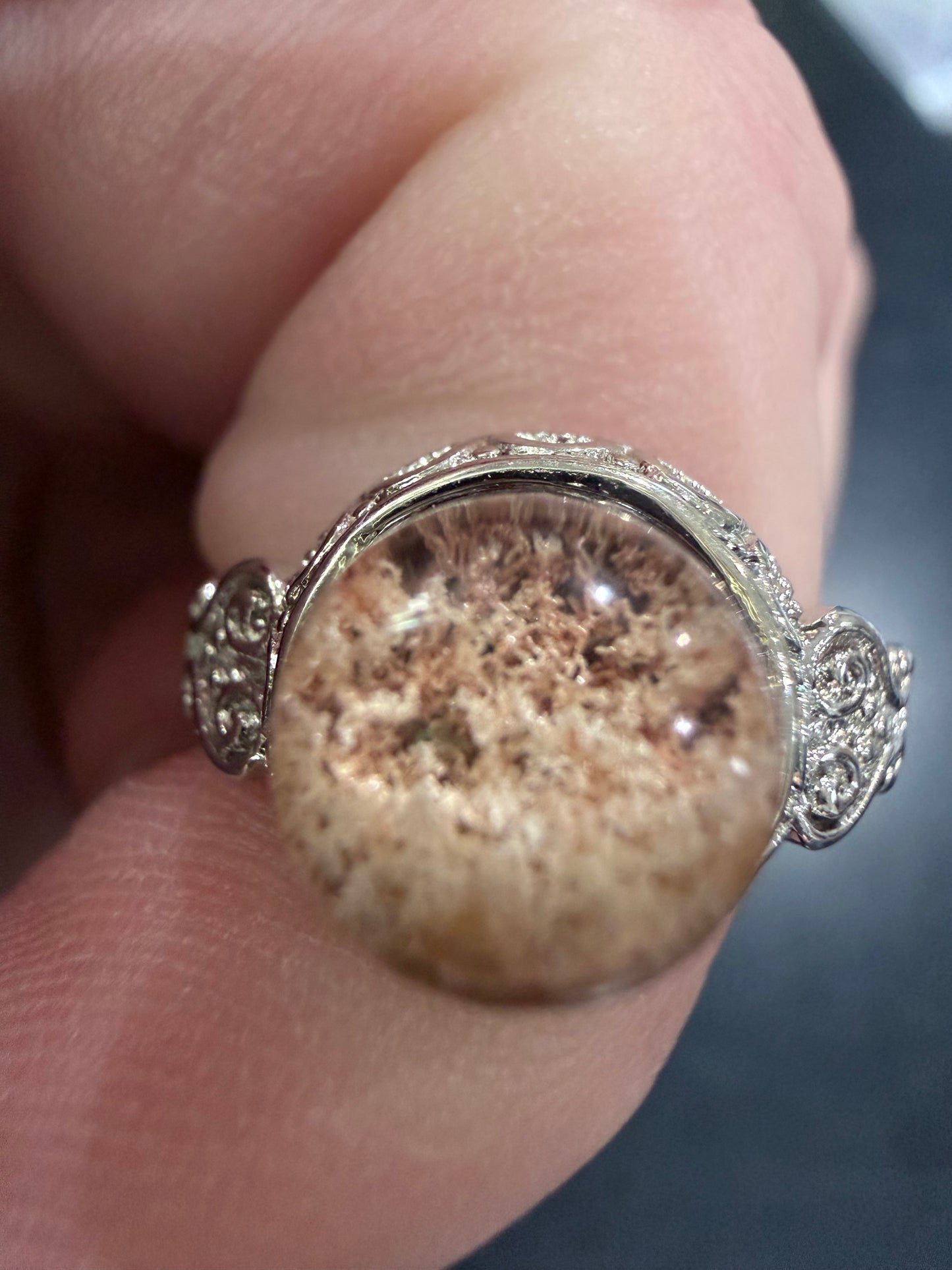 Natural Garden Quartz Ring | Adjustable Crystal Ring