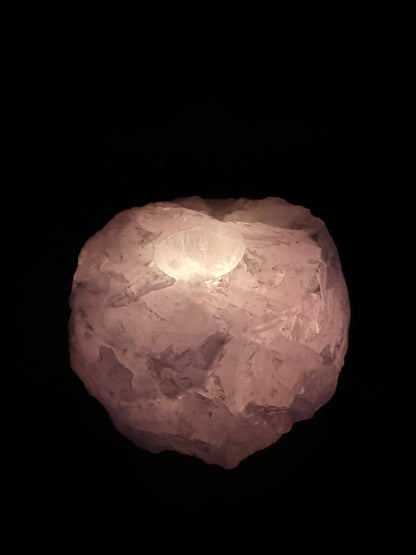 Rose Quartz Raw Candle Holder