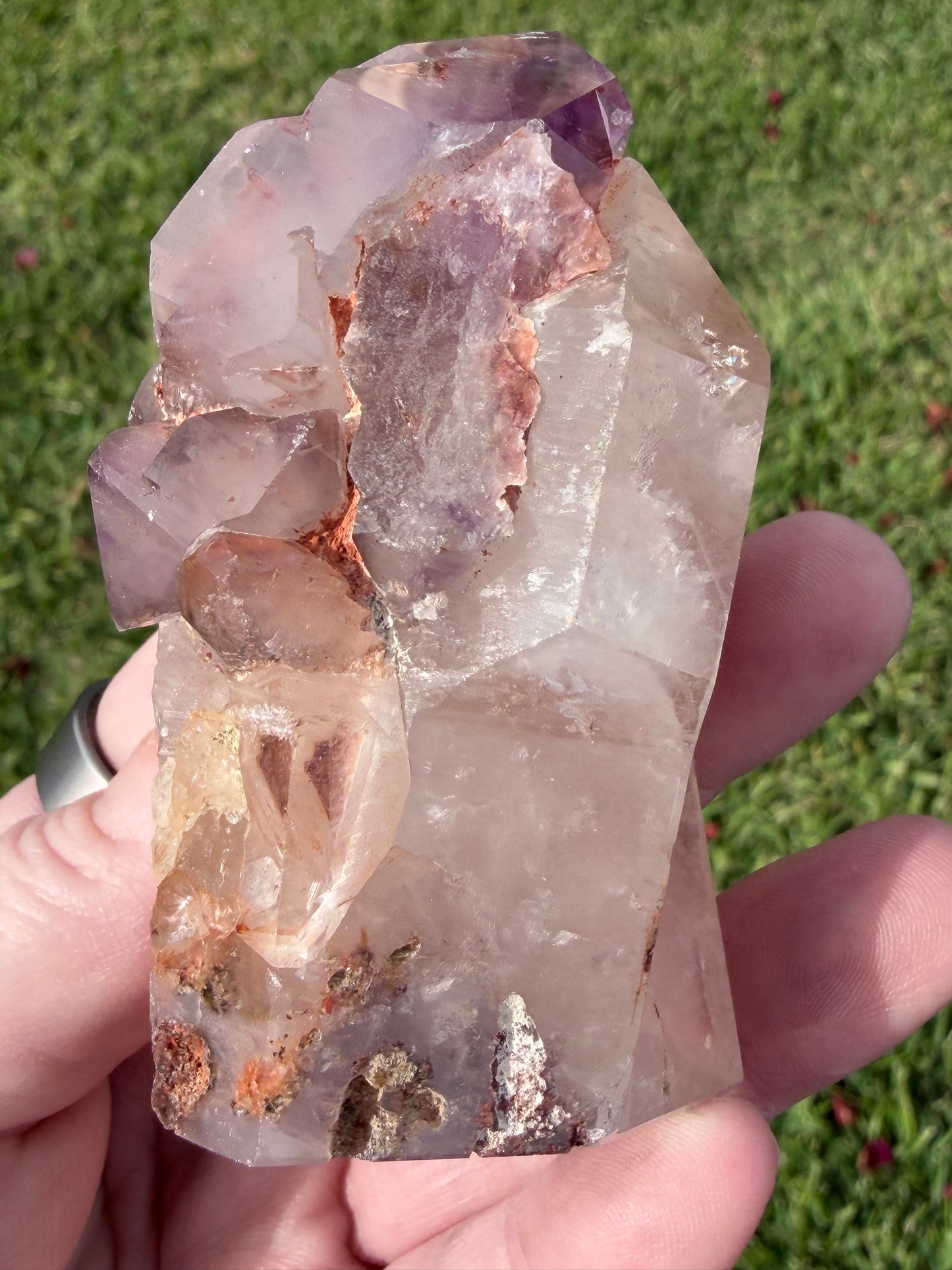 Large Included Amethyst Cluster Point– 215g | 8.5cm