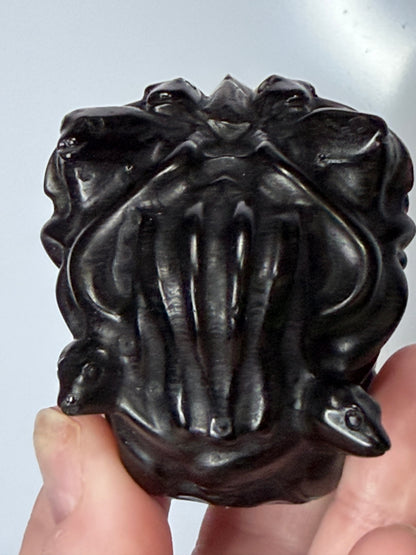 Black Obsidian Medusa Carving – 6cm | 180g