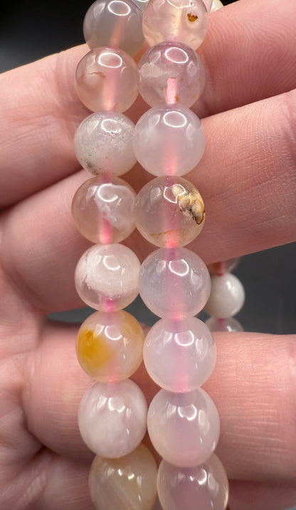 Flower Agate 8mm Bracelet