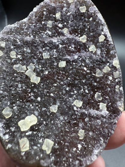 Red Amethyst with Calcite Cubes