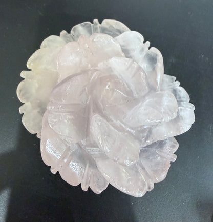 Rose Quartz Rose Carving with Light Base – 7.6 × 6.6 cm | 191g