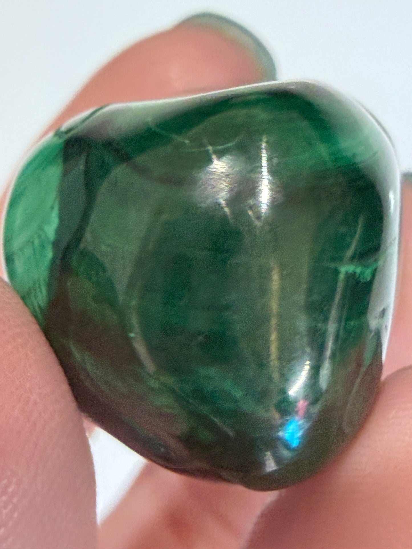 Malachite Tumble Stone – Banded & Eye Pattern B -