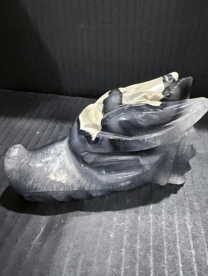 Volcano Agate Dragon Head | UV Reactive | 580g | 12.2 × 8cm