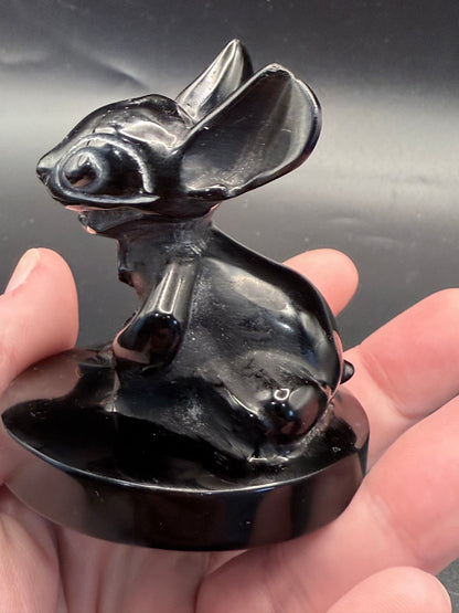 Black Obsidian Stitch Carving – 6.5cm | 131g