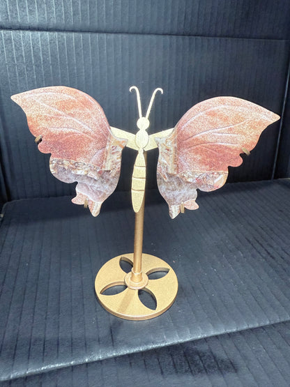 Pink Amethyst Agate Butterfly