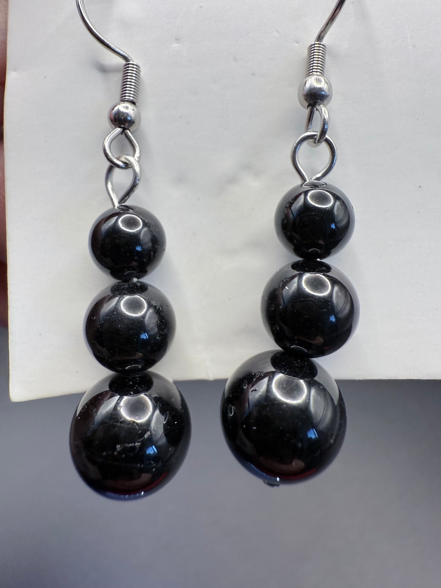 Black Obsidian Dangling Earrings