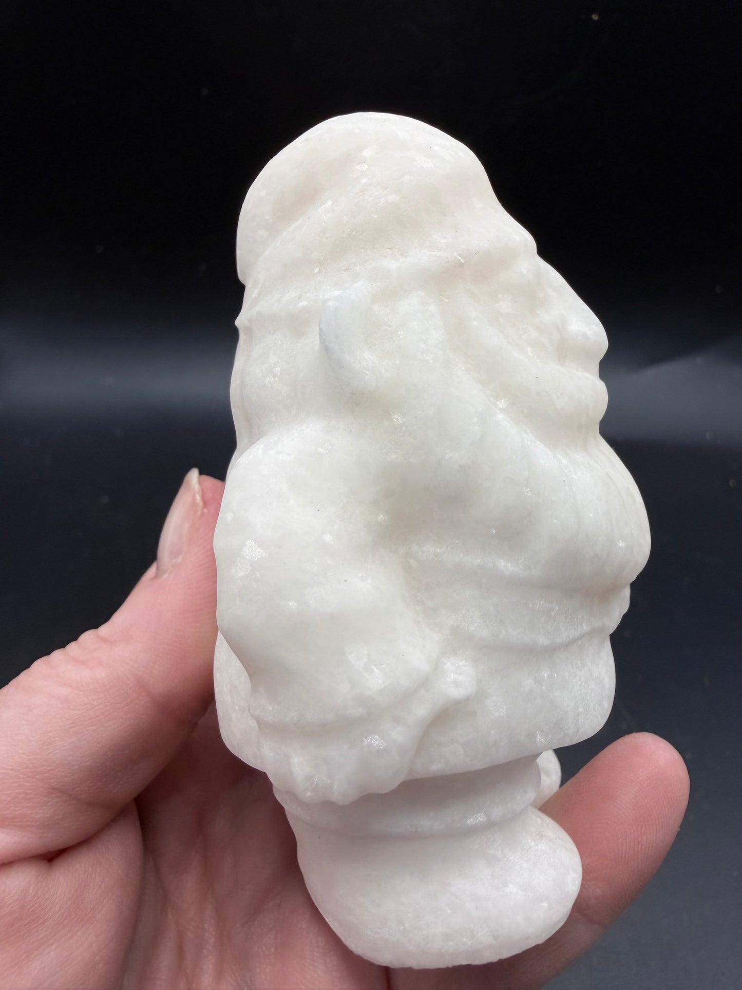Crystal white marble Jade Gnome Carving – 10cm