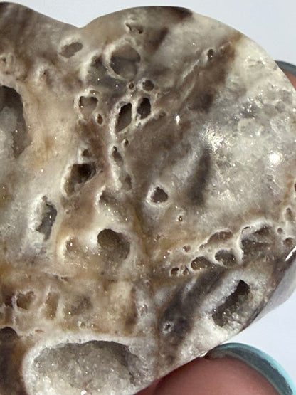 Sphalerite Free-Standing Heart with Druzy F - 4.6cm