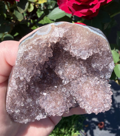 Lavender Amethyst Druzy Agate Freeform – Crystal Cave Formation (310g)