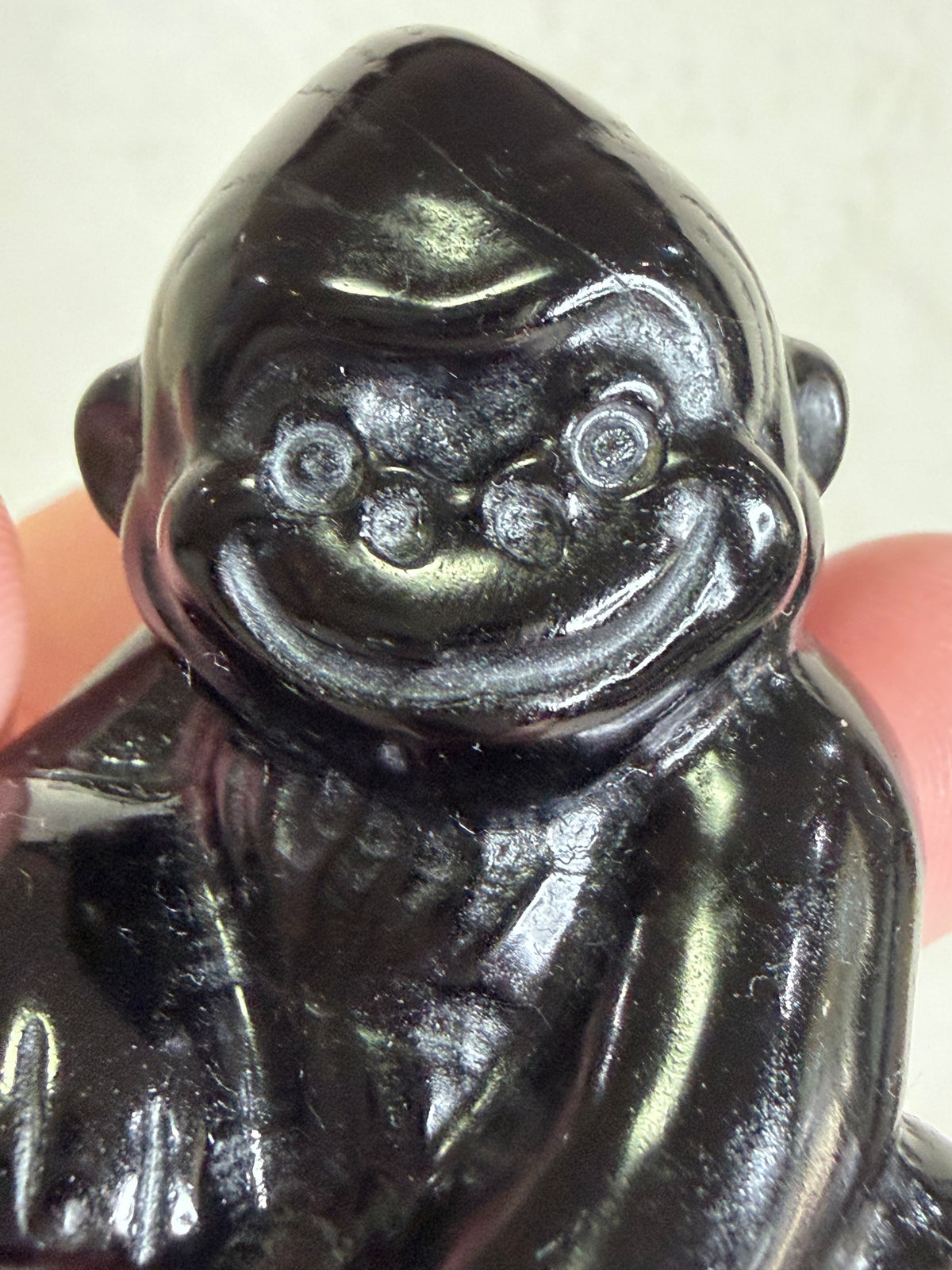 Black Obsidian Monkey Carving 5cm