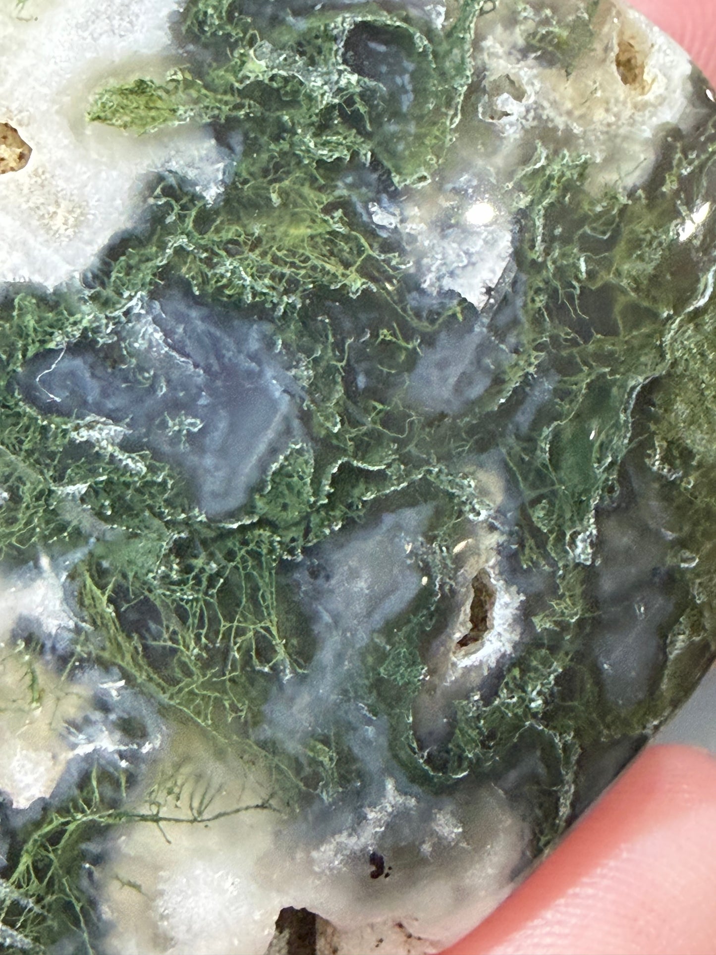 Natural Moss Agate Druzy Heart – Crystal Heart with Druzy Pocket | 6.3 x 5.8 cm | 78g C