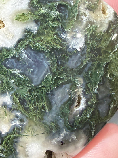 Natural Moss Agate Druzy Heart – Crystal Heart with Druzy Pocket | 6.3 x 5.8 cm | 78g C