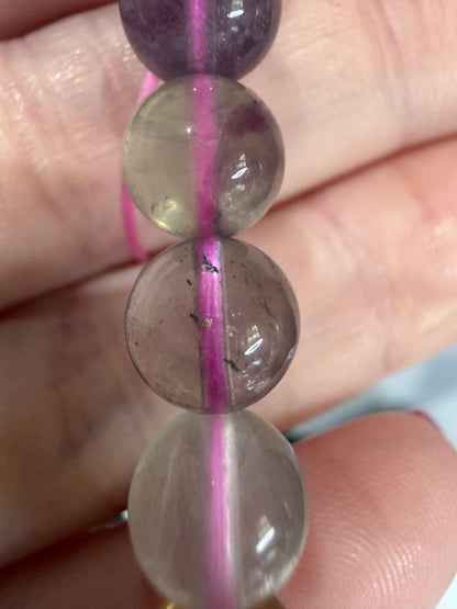 8mm High Quality Rainbow Fluorite Bracelet | Yellow, Blue, Purple, Green & Clear Fluorite
