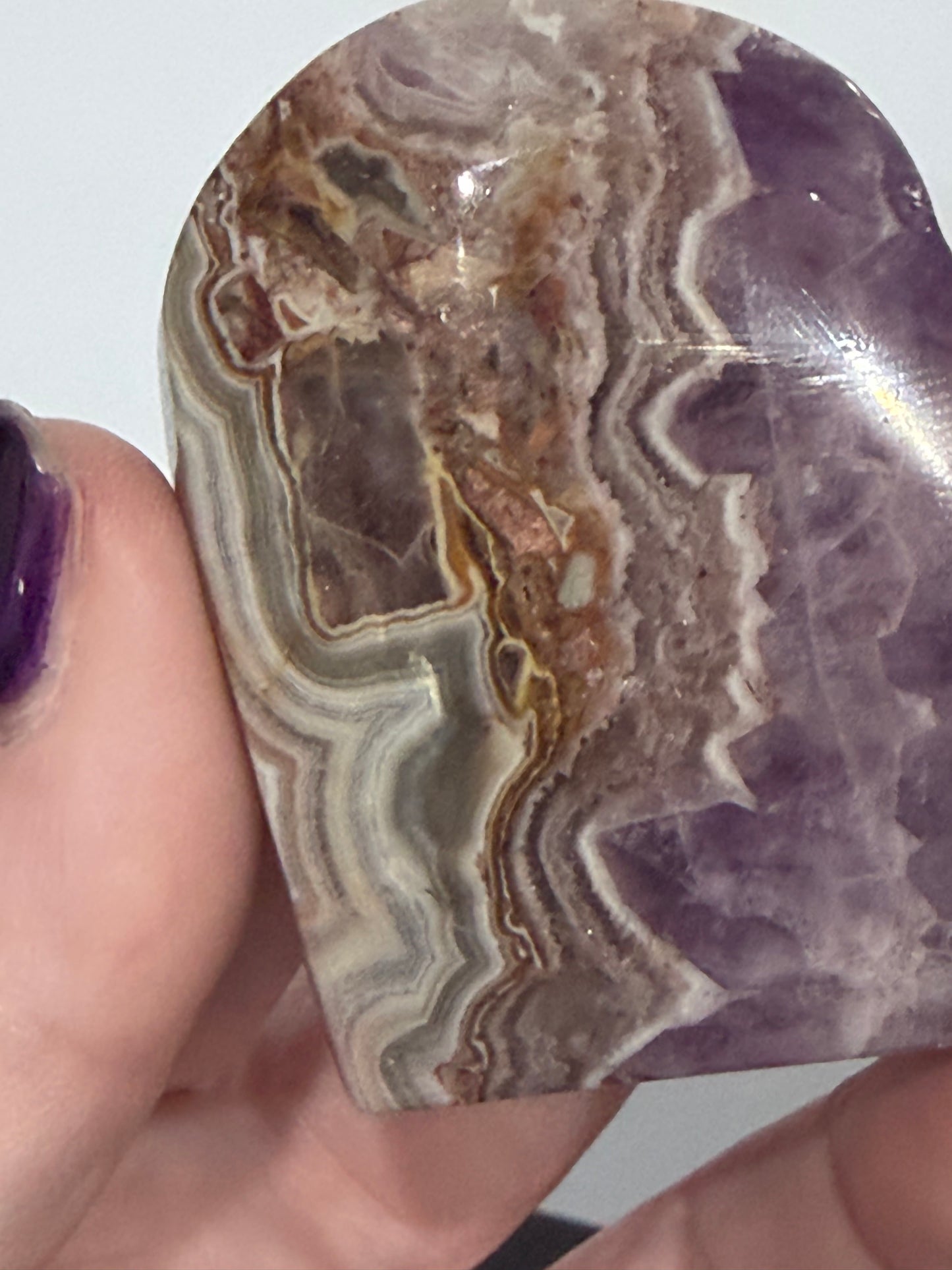 Amethyst & Agate Heart – Free Standing D