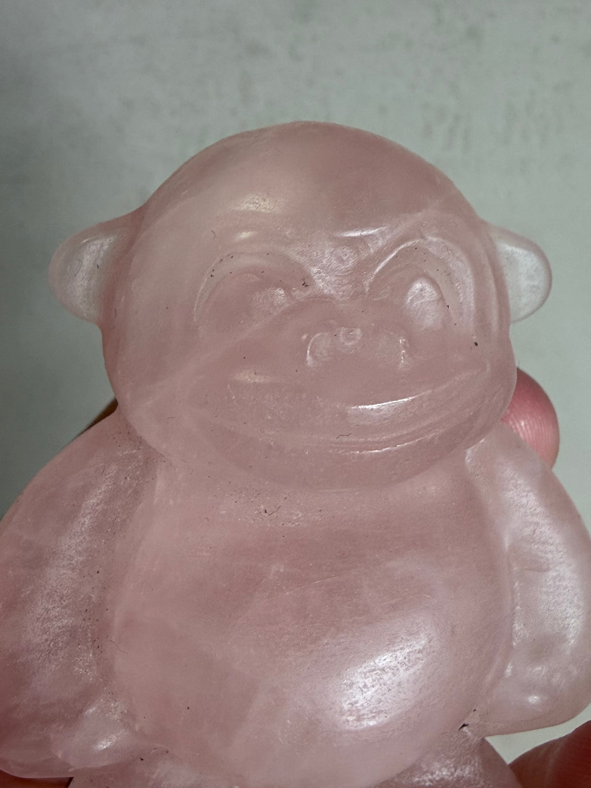 Rose Quartz Monkey Carving – 6cm