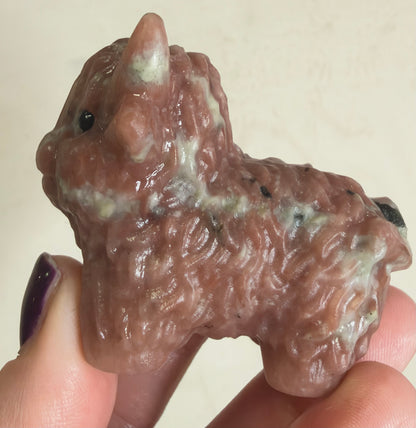 Highland Cow Peach Blossom Carving – 5–6 cm