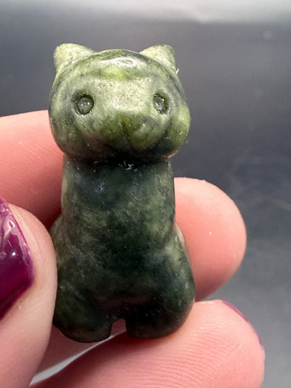 Serpentine Jade & Green Aventurine Llama Carvings