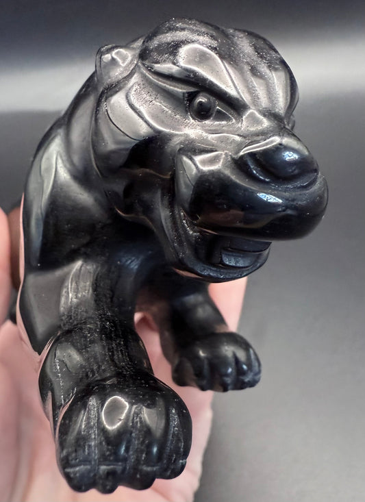 Black Obsidian Panther Carving
