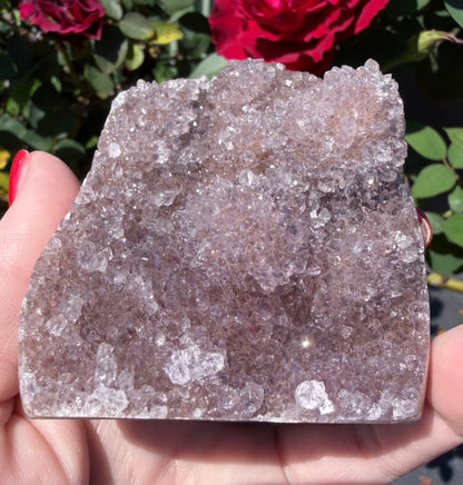 Lavender Amethyst Druzy Agate Freeform – Crystal Cave Formation (310g)