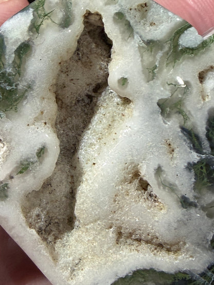 Natural Moss Agate Druzy Heart – Crystal Heart with Druzy Pocket | 6.3 x 5.8 cm | 78g C