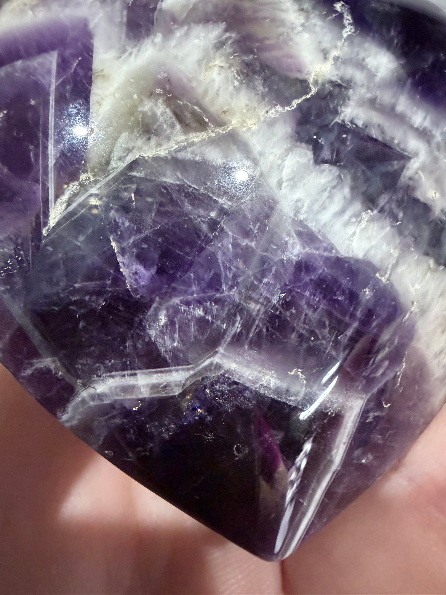Chevron Amethyst Heart B