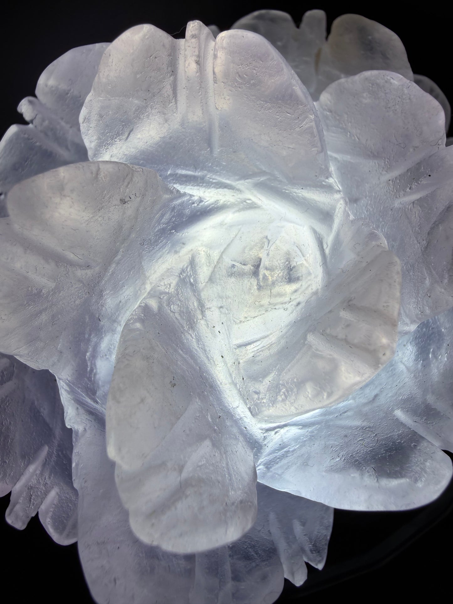 Rose Quartz Rose Carving with Light Base – 7.6 × 6.6 cm | 191g