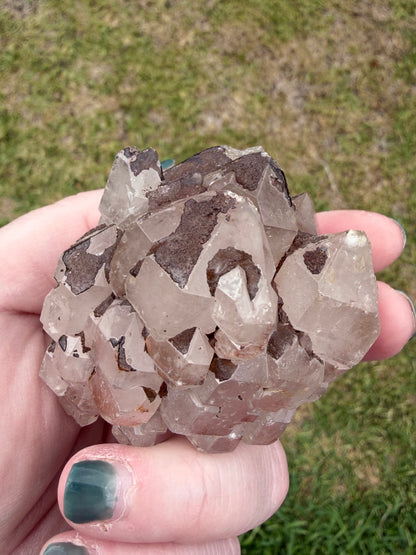 Hematoid Clear Quartz Cluster (Iron-Stained Quartz) – 222g | 6.2 × 5cm