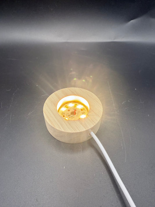 Round Wooden LED Light Base