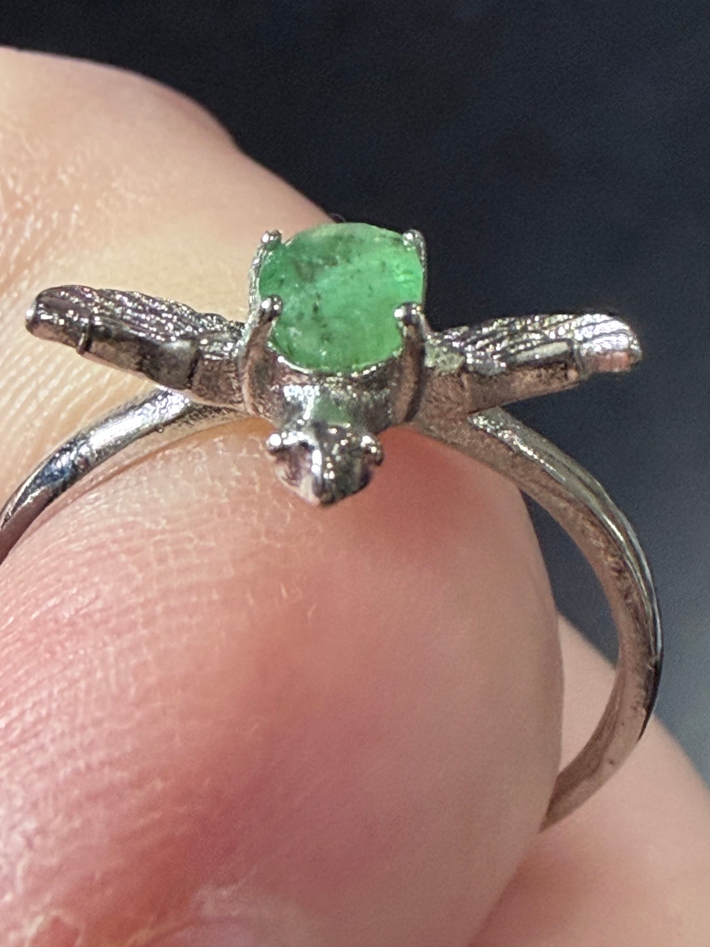 Adjustable Green Aventurine Bird Ring
