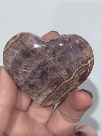 Amethyst & Agate heart J